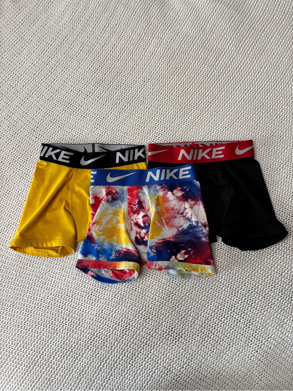Nike Kids Boxer Briefs Trio - Yellow, Black & Multicolor Tie-Dye
